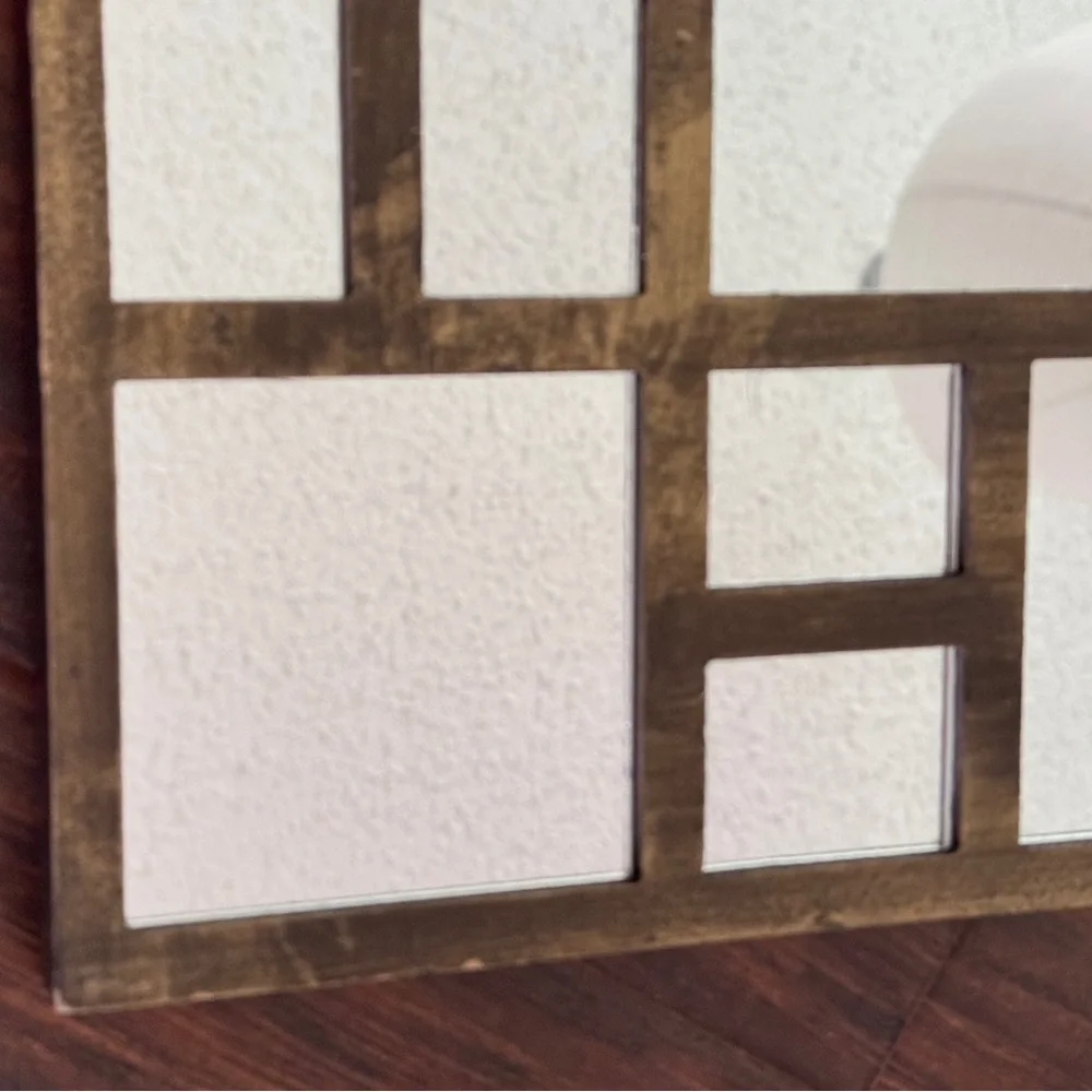Vintage Geometric Accent Wall Mirror 14”x14”